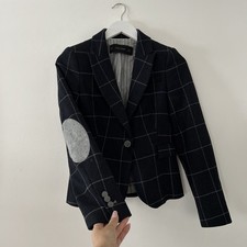 Zara Blazer Wool Navy Check