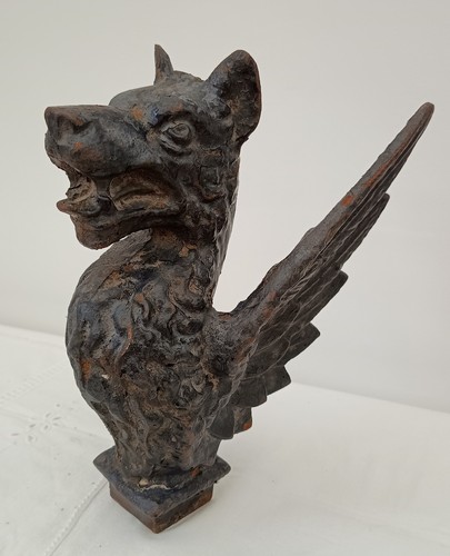 Antique dragon gate fence post - dragon,