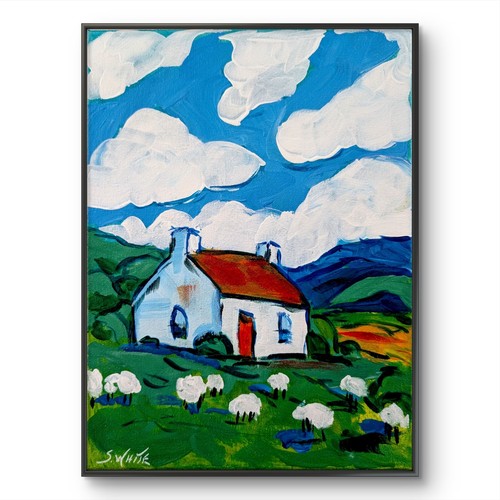 Farmhouse original painting - original,