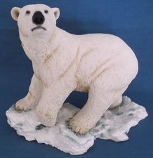 LARGE SHERRATT & SIMPSON POLAR BEAR WALKING SNOW ICE ARCTIC WILDLIFE FIGURINE