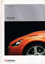 VAUXHALL VX220 PRODUCT PREVIEW BROCHURE, PUBLISHED OCTOBER 1999, VM9901190. 
