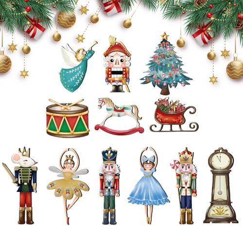 Nutcracker tree ornaments 12x - tree,