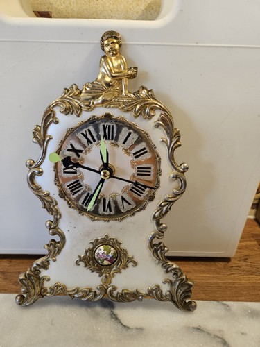 Vintage brass and enamel wall - and,