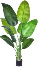 Bird of Paradise Artificial Plant,5FT Tall Fake Banana Leaf Plant 1 pack-Auction