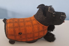 1940s Schuco Wind Up Scotty Dog Toy with Key Made in US Zone Germany