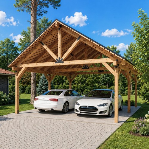 Timber double carport plans - double, |