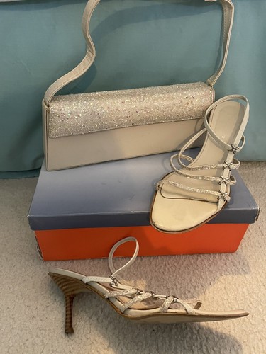 Ladies sparkly ivory strappy - sparkly,