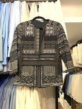 ZARA Navy Embroidered