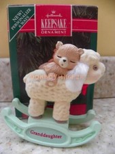 Hallmark 1992 A Child's Christmas Teddy Bear Rocking Horse Lamb Ornament