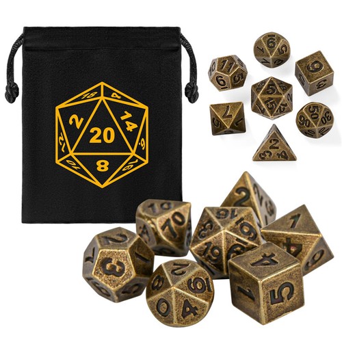 7pcs mini polyhedral metal rpg - 7pcs,
