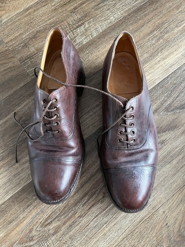 Brown leather officers shoes - leather,