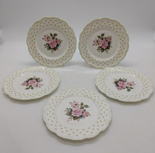 5 x Royal Albert Marie Louise Rose Pattern Bone China Breakfast Plates - 8"