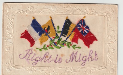Ww1 silk postcard right - ww1,