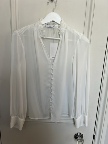 Mango white ruffle victorian - white,