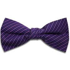 Purple Striped Bow Tie Ready