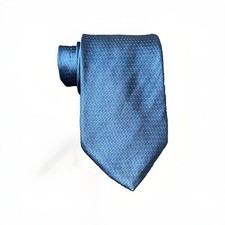 Saville Row Mens Silk Tie Blue Silver Jacquard 