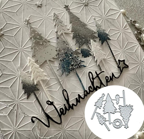 4pcs christmas tree metal - christmas,