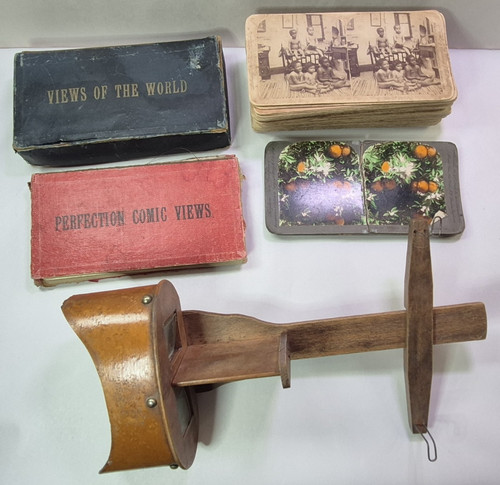 Antique wood stereoscope - wood,