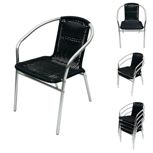Black rattan garden - garden, chairs