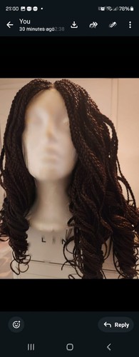 Dark brown long braided lace - dark,