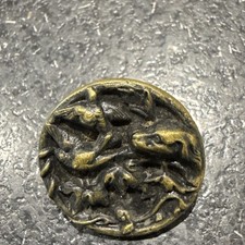Antique picture button hound - picture,
