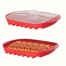 With Lid Microwave Bacon Pan