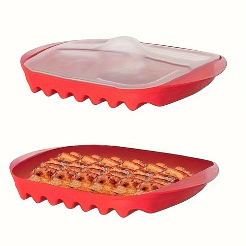 With lid microwave bacon - with, pan