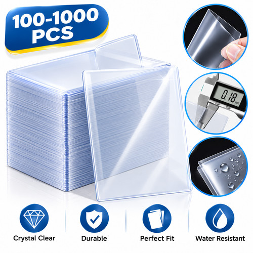 100 1000pcs clear card sleeves - 100-1000pcs,