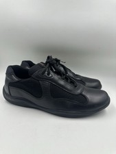PRADA Shoes Men's America's Cup Black Leather Trainers Prada Sneakers Size 11