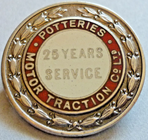 Vintage c1962 silver bus badge - silver,