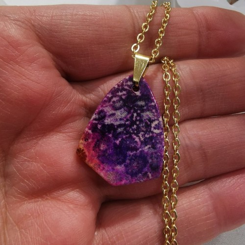 Purple fossil coral - purple, pendant