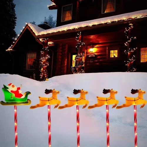 Santa claus sled lights - santa,