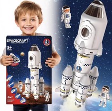 Large Kids Space Playset Toys Set Rocket Ship Toys Astronaut Venture Space Set