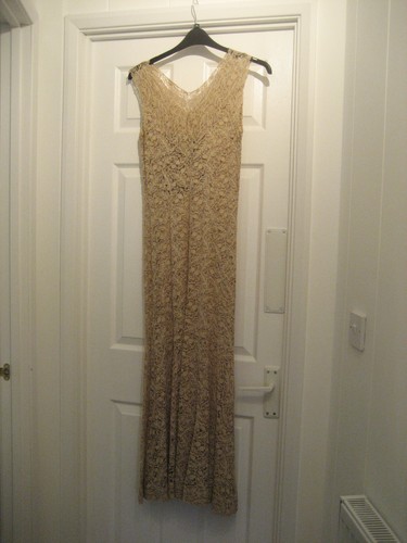1930 gold lace evening dress - gold,