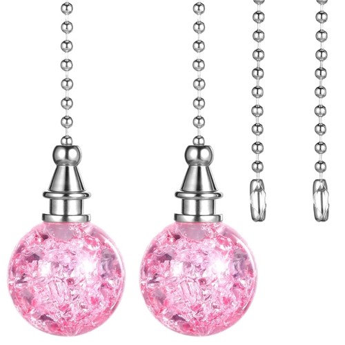 Pair pink crystal fan - pair, light