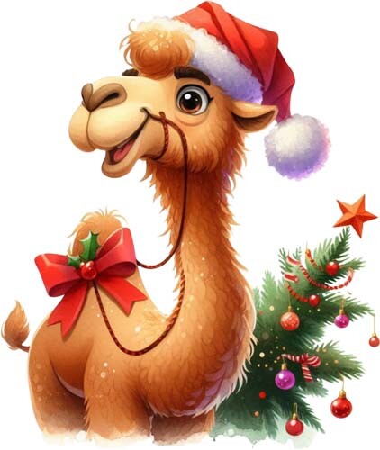 Christmas funny camel wall - camel,