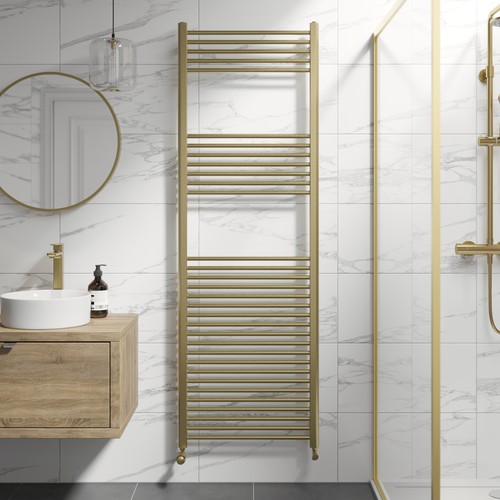 Heated towel rail brushed - towel,