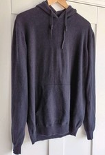 100% Cashmere Hoodie ~ Mens Size XL ~ navy Blue Hoody Jumper
