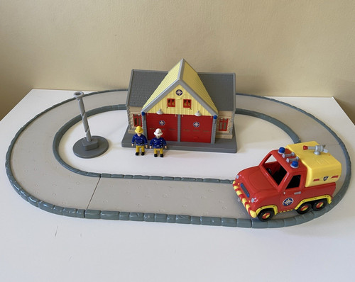 Fireman sam fire station with - fire,