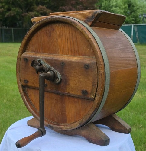 Antique white cedar cylinder - antique,