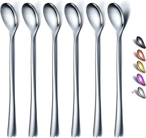 Stainless steel latte spoons - stainless,