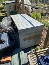 Vintage galvanised water tank - water,