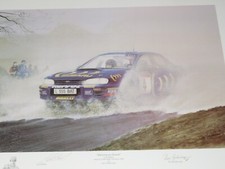 Colin McRae Wins the Network Q Rally GB 1994 - Subaru Impreza Signed Print