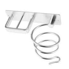 Wall Mounted Hair Dryer Straightener Holder Shelf Stand Storage Organizer Silver