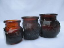 STUNNING SET OF 3x VINTAGE OLD MARMITE JARS POTS BOTTLES ADVERTISING c1930