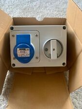 GEWISS GW66004 16 AMP 240 VOLT 3 PIN BLUE IP44 INTERLOCKED SWITCHED SOCKET 