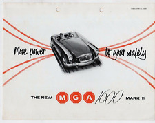 MG MGA 1600 MkII 1961 UK Market Launch 4pp Foldout Sales Brochure Roadster Coupe