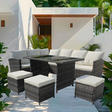 9 SEATER RATTAN GARDEN FURNITURE SET CHAIRS SOFA TABLE OUTDOOR PATIO WICKER SET