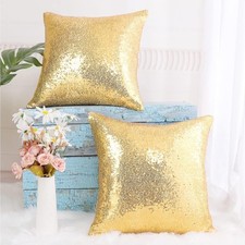 2 Pcs Sequin Throw Pillow Covers, Shiny Sparkling  Cushion Covers 45 X 45 cm
