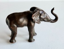 WONDERFUL SMALL BRONZE ELEPHANT SCULPTURE - CHINESE CHARACTER MARKS ON THE BASE